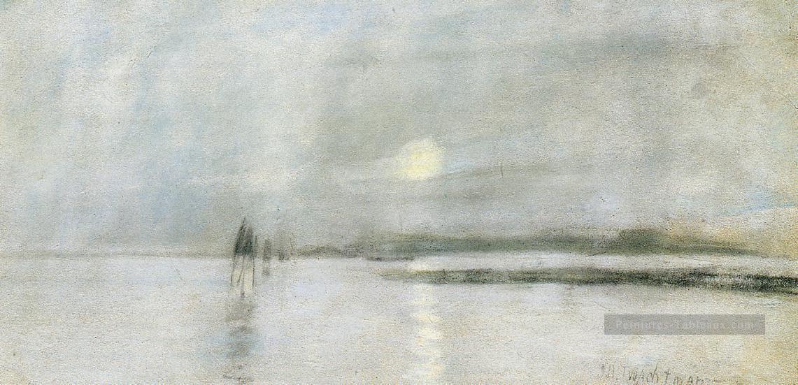 John Henry Twachtman Clair de lune Flandres Impressionniste Paysage marin Peintures à l'huile